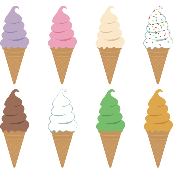 Ice creams with cones