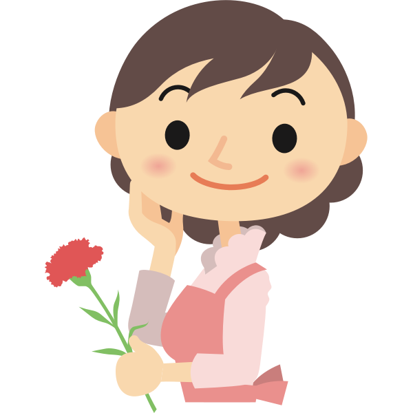 Girl with a flower cartoon