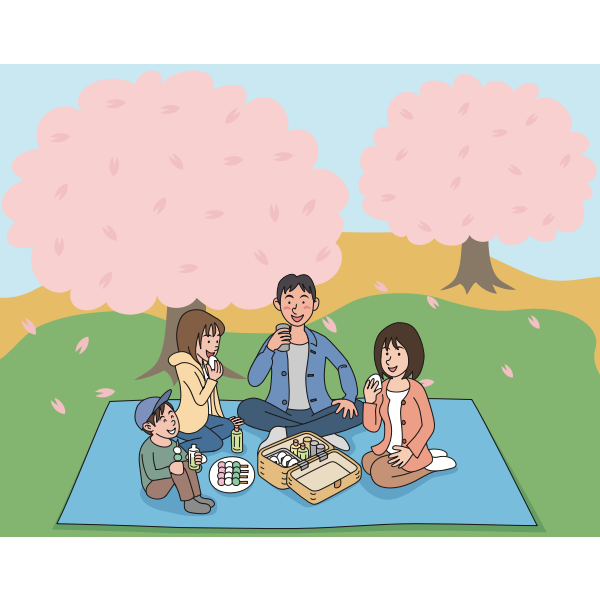 Cherry blossom picnic | Free SVG