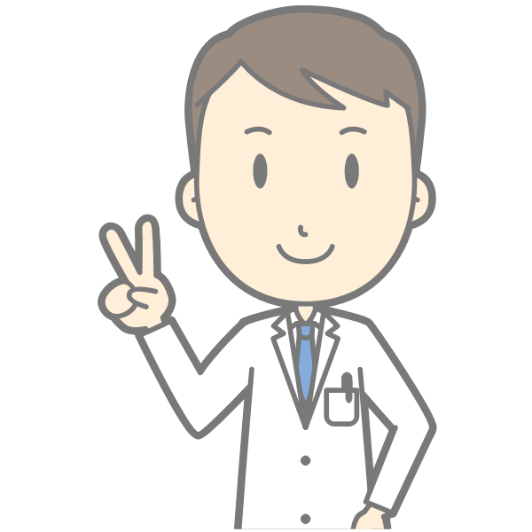 Doctor with peace sign