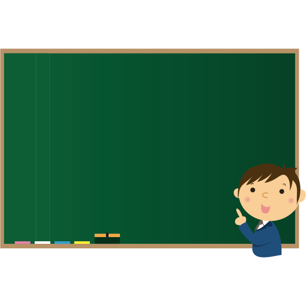 Male teacher on blackboard