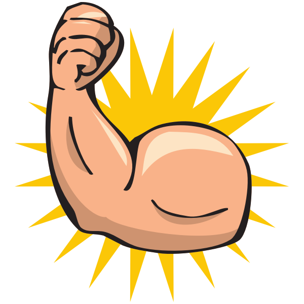 Strong arm in cartoon style | Free SVG