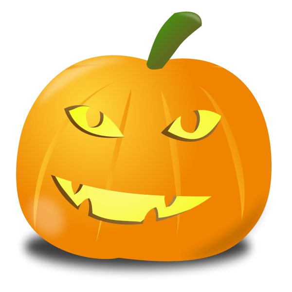 Orange happy pumpkin vector clip art