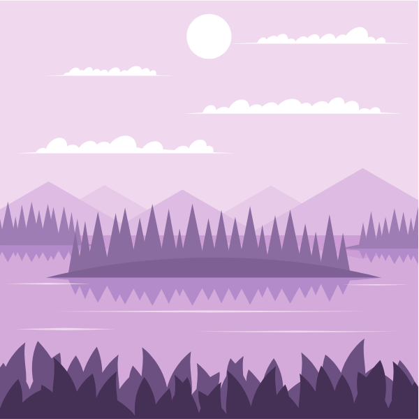 Natural landscape in purple color