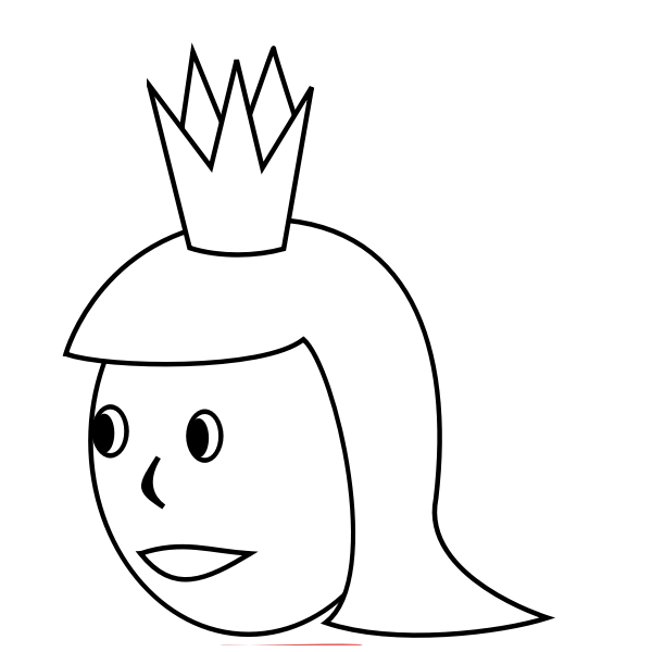 Queen's head vector drawing