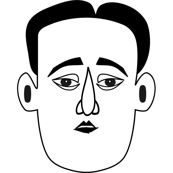 Man with querulous face | Free SVG