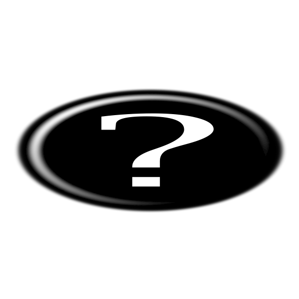 Vector graphics of squashed question mark button