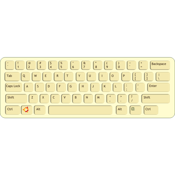 Color vector drawing of qwerty keyboard