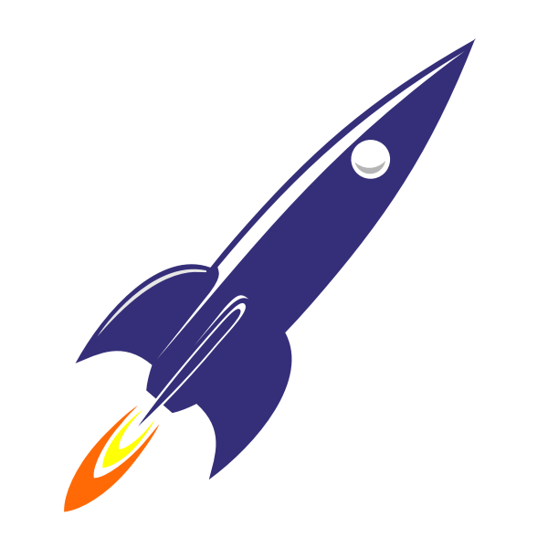 Retro 60s rocket at launch vector image