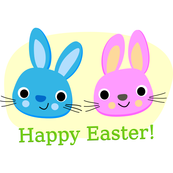 Download Happy Easter bunnies vector image | Free SVG