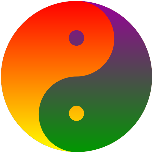 Yin Yang Symbol Rainbow Blend