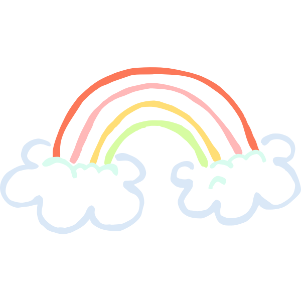 Sketch of a rainbow with clovers Royalty Free Vector Image