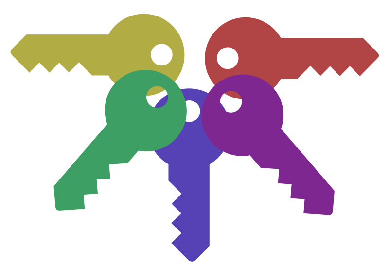 Rainbow set of keys