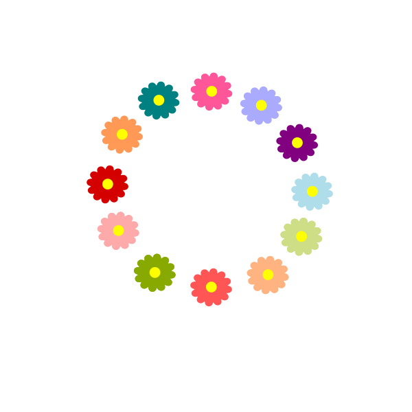 Download Rainbow Flower Wreath Free Svg