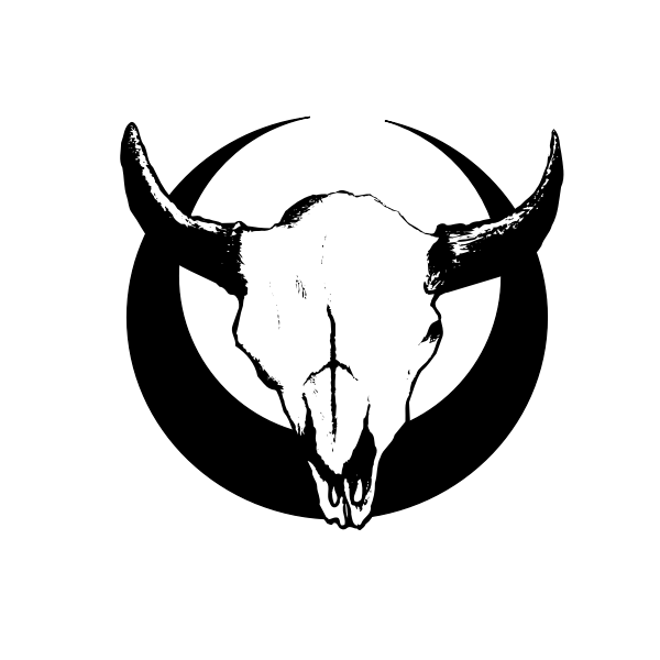Skull of bull on circle motif vector image | Free SVG