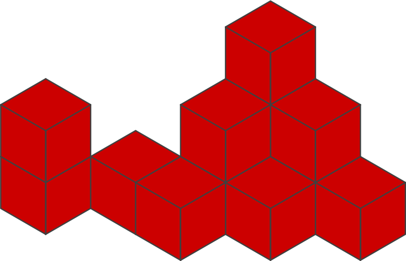 A pile of red cubes