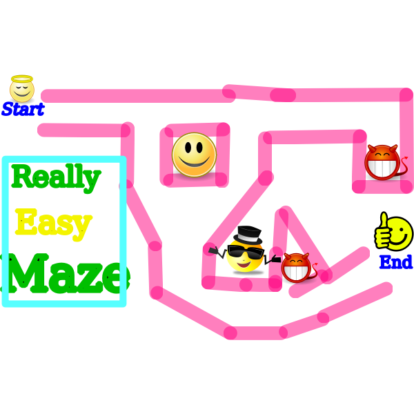 really easy maze with smileys