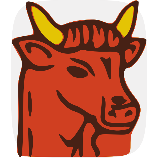 Vector illustration of bull with small horns