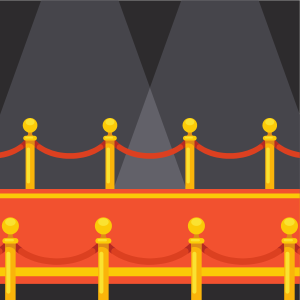 Red carpet in VIP area