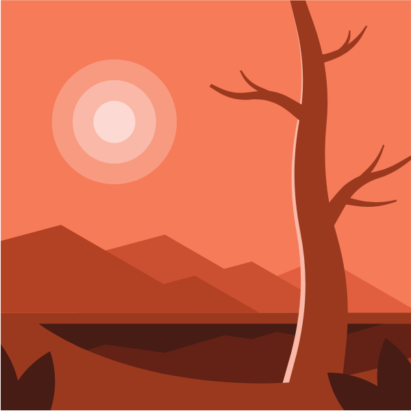 Hot day sunset