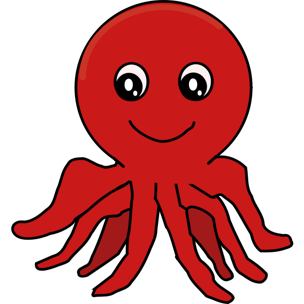 Red Cartoon Octopus | Free SVG