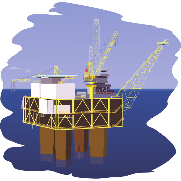 Oil rig vector graphics