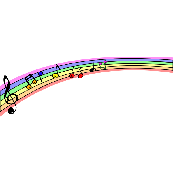 Vector graphics of rainbow musical notes | Free SVG