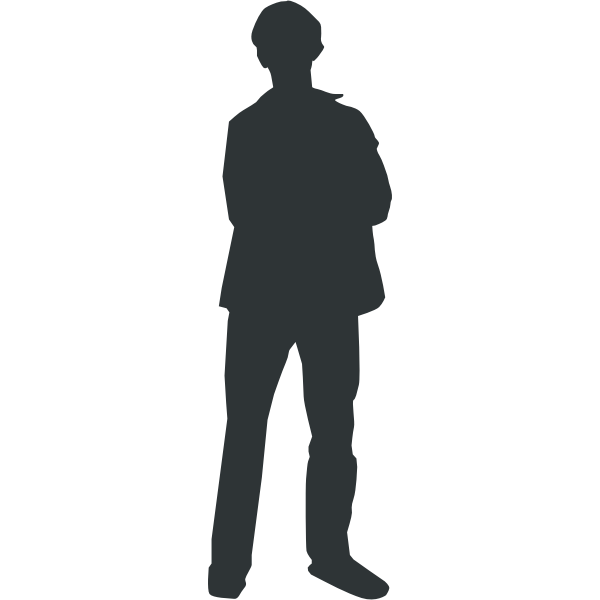 Download Vector Graphics Of Grey Man Standing Outline Free Svg