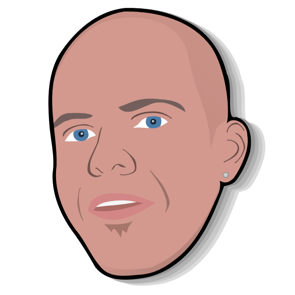 Bald head man portrait vector image | Free SVG