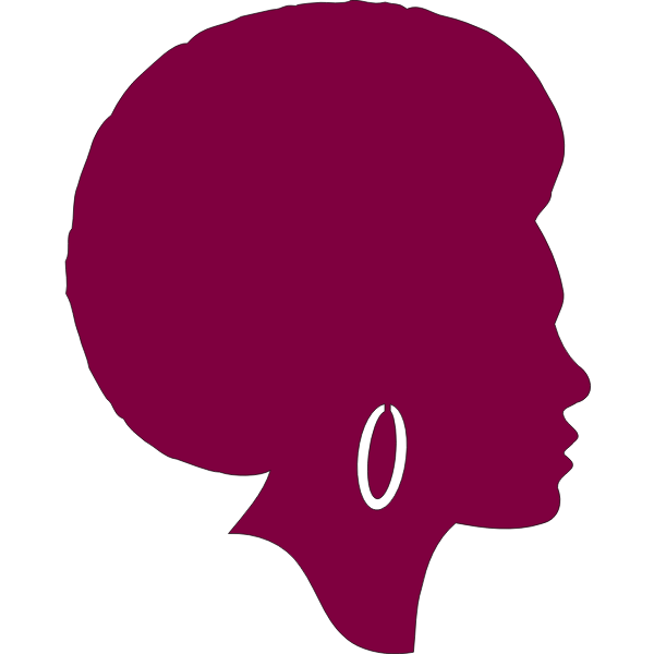 African American female purple silhouette