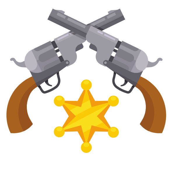 Sheriff badge and guns