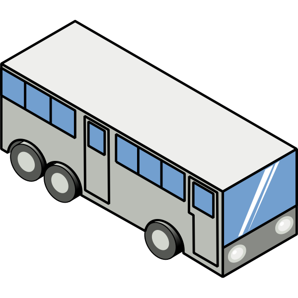 Grayscale bus vector illustration
