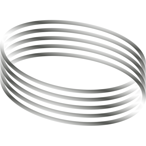 Vector image of oval shaped metal lines with gradient
