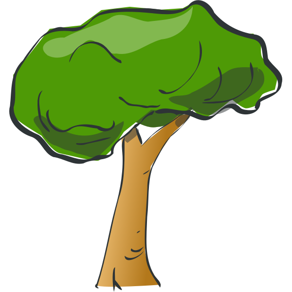 Outlined cartoon tree | Free SVG