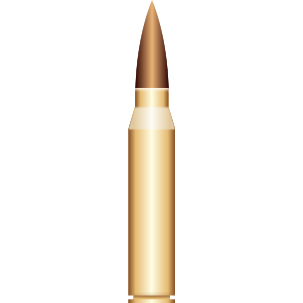 Vector drawing of gold bullet