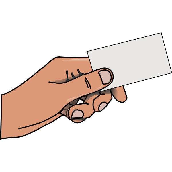 Vector illustration of hand with card