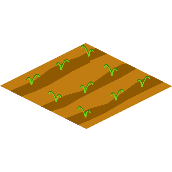 Soil with crops