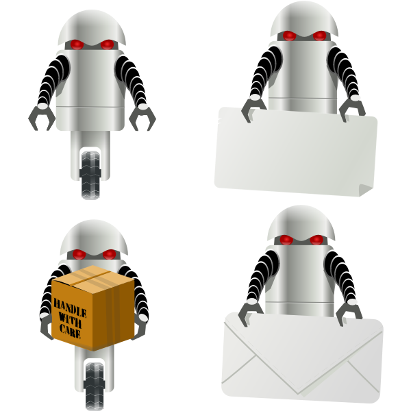 Download Robot delivery vector image | Free SVG