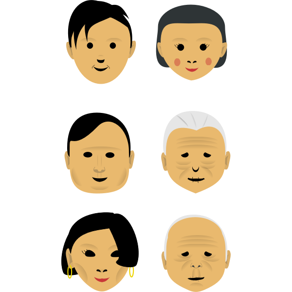 Selection of male and female faces