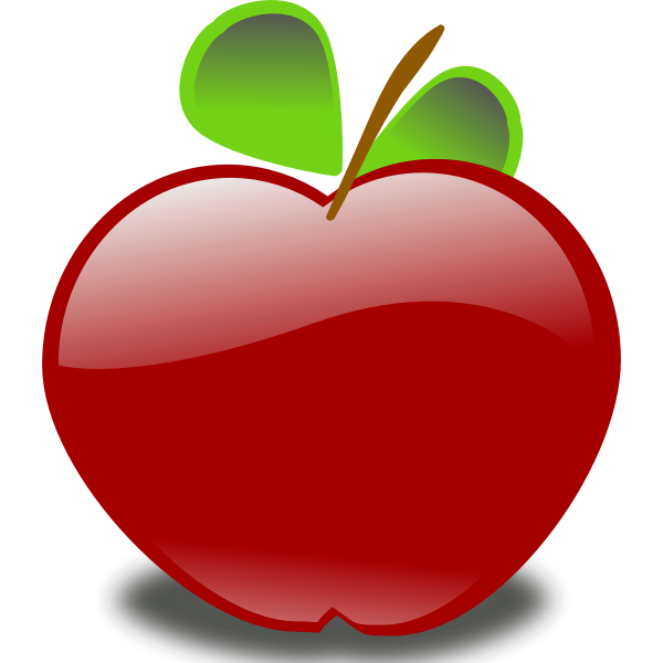 Vector image of shiny red apple