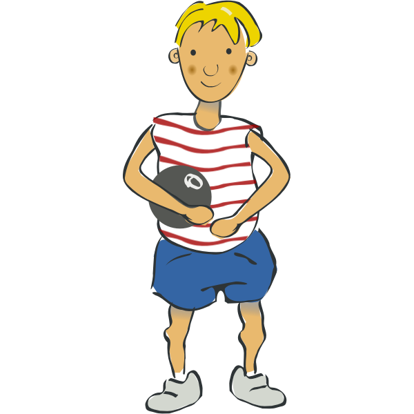 Vector image of boy in shorts with a balloon