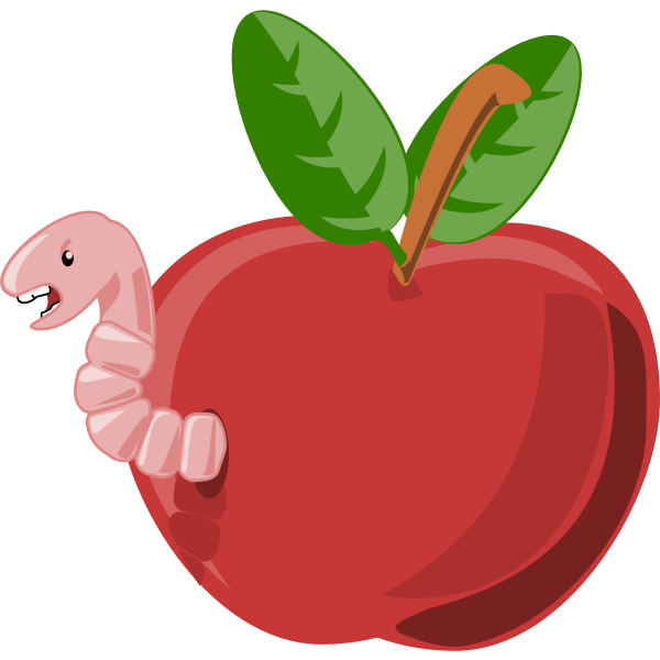 Red cartoon apple vector image