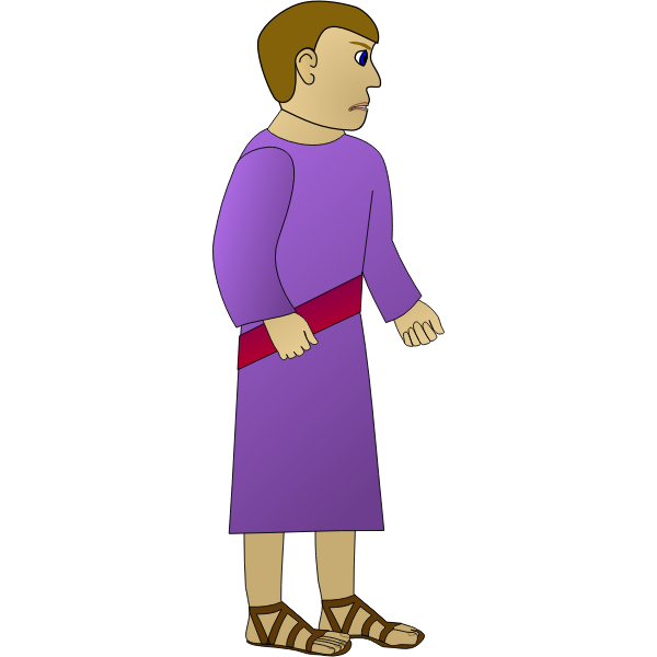 Vector clip art of ancient man in a purple cloak