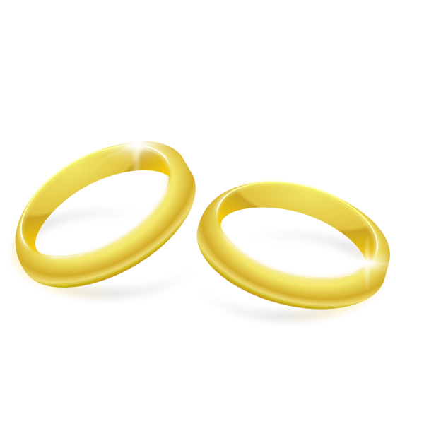 Vector clip art of pair of gold wedding rings