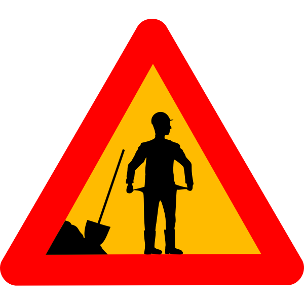 Vector graphics of financial crisis warning road sign