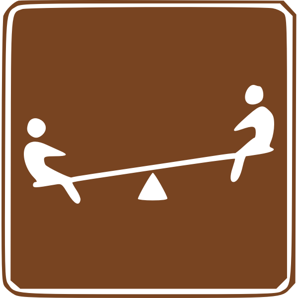 Vector image of seesaw area traffic sign