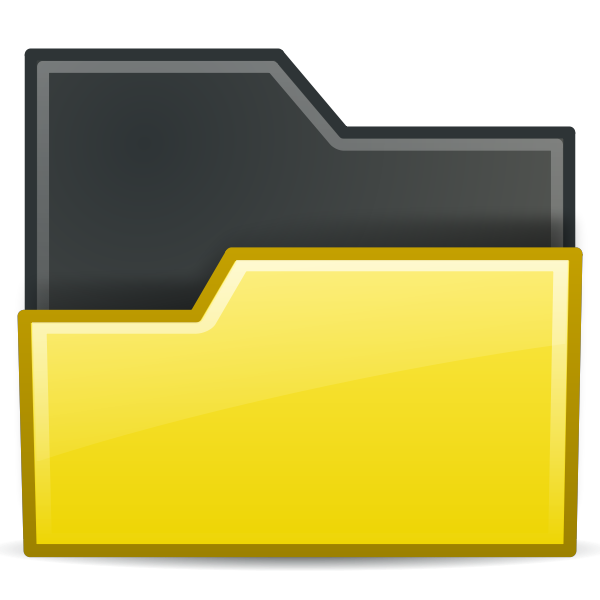 Yellow opened folder