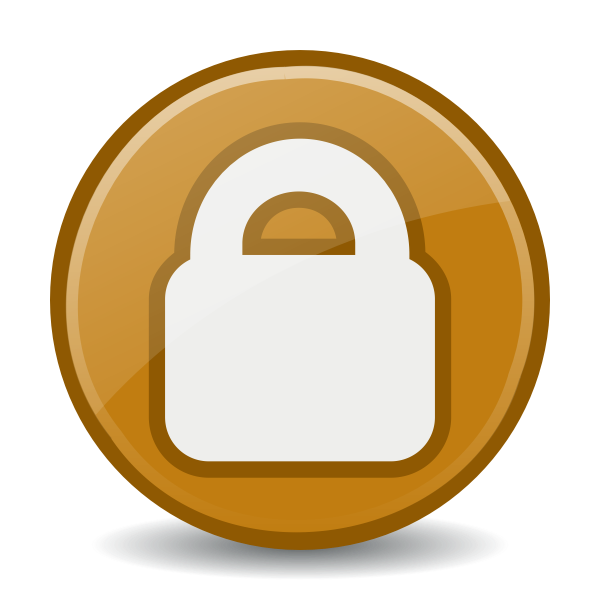 Vector image of brown security icon