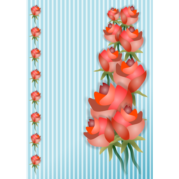 Decorative wallpaper with roses vector clip art