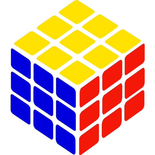 Rubik's cube vector drawing